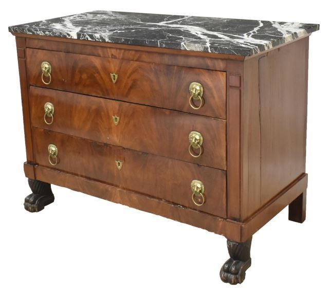 FRENCH EMPIRE STYLE MARBLE-TOP