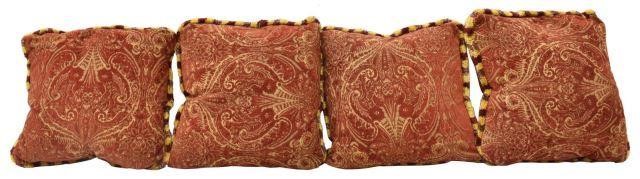  4 DECORATIVE RED GOLD UPHOLSTERY 3c146c