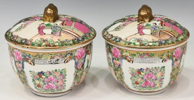 (2) CHINESE ROSE MEDALLION PORCELAIN