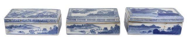 (3) CHINESE BLUE & WHITE PORCELAIN