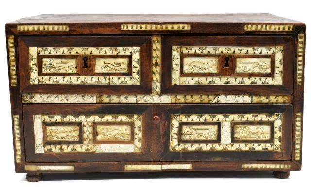 SPANISH BONE INLAID PAPALERIA BOX  3c14a5