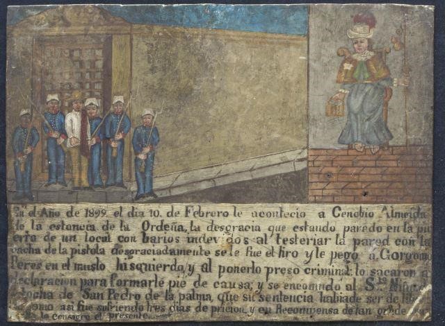 EX VOTO RETABLO GUARDS PRISONER  3c14af