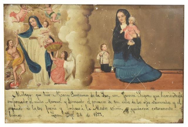 FRAMED RETABLO PAINTING OUR LADY 3c14b3