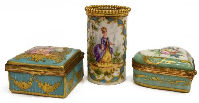 (3) CONTINENTAL HAND-PAINTED PORCELAIN