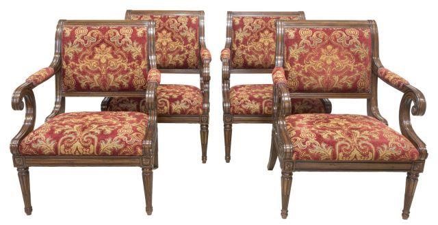 (4) MARGE CARSON REGENCY STYLE ARMCHAIRS(lot