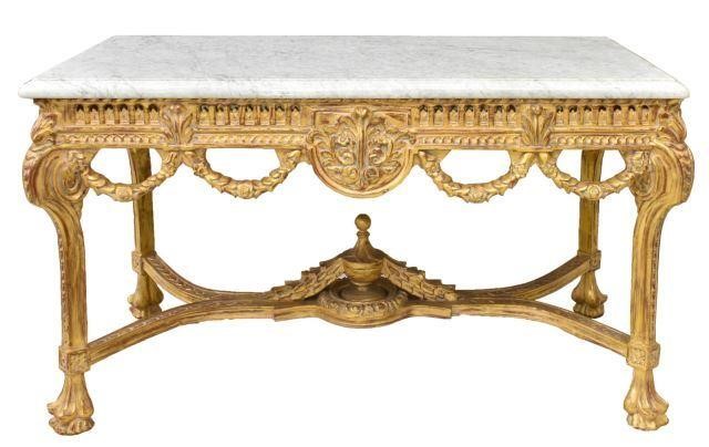 FRENCH STYLE MARBLE TOP GILT CONSOLE 3c1529