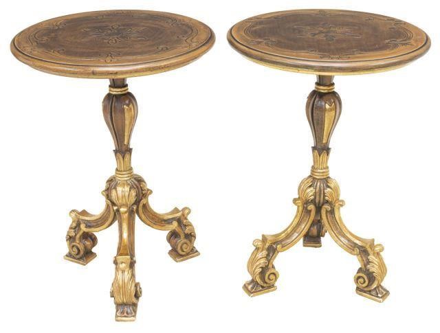 (2) ITALIAN PARCEL GILT ROUND SIDE