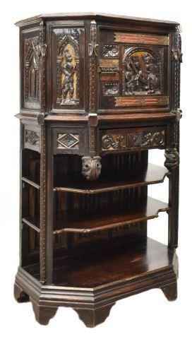 FRENCH GOTHIC REVIVAL CARVED OAK