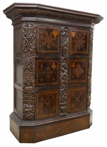 ORNATELY CARVED MARQUETRY CABINET  3c156f