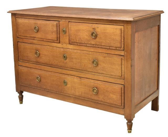 FRENCH OAK FOUR DRAWER COMMODE  3c157c