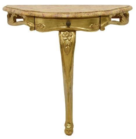 ITALIAN MARBLE-TOP GILTWOOD CONSOLE