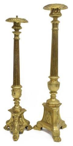  2 CONTINENTAL GILT METAL ALTAR 3c15db