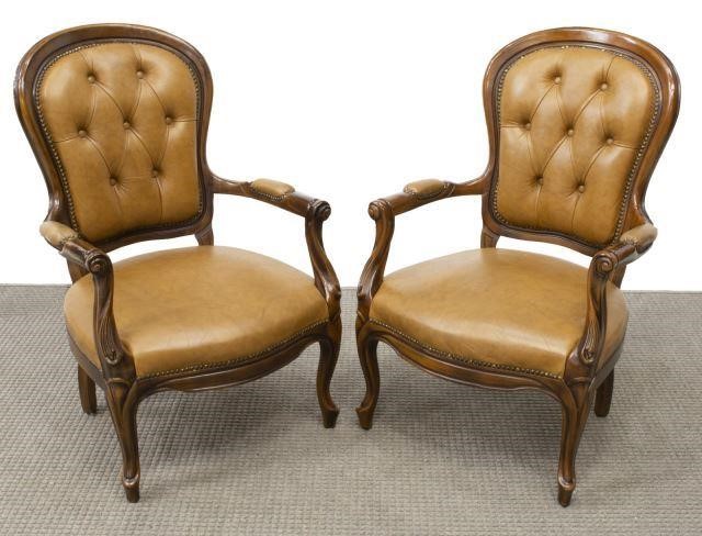  2 FRENCH LOUIS XV STYLE UPHOLSTERED 3c15fc