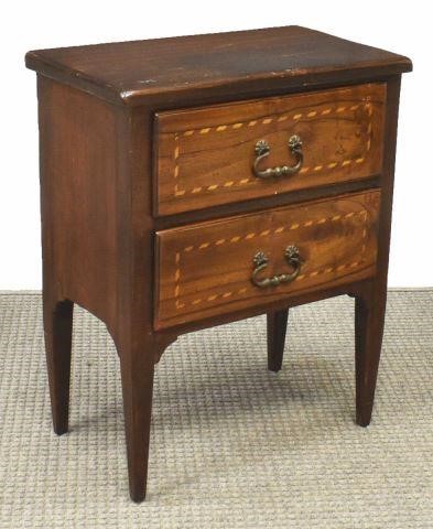 FRENCH PARQUETRY TWO-DRAWER NIGHTSTANDFrench