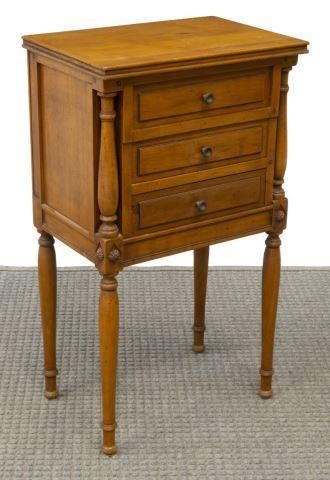 FRENCH FRUITWOOD THREE DRAWER NIGHTSTANDFrench 3c1625