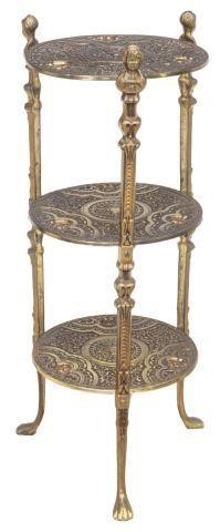 GILT METAL THREE-TIER DISPLAY /