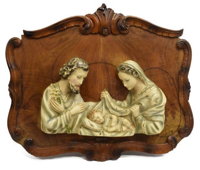 ITALIAN CHALKWARE RELIEF HOLY FAMILY