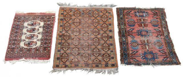 (3) GROUP HAND-TIED WOOL RUGS(lot