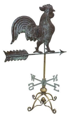 ANTIQUE PATINATED COPPER COCKREL 3c16f8