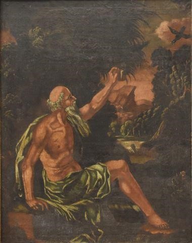 RELIGIOUS OIL PAINTING ELIJAH FED 3c170d