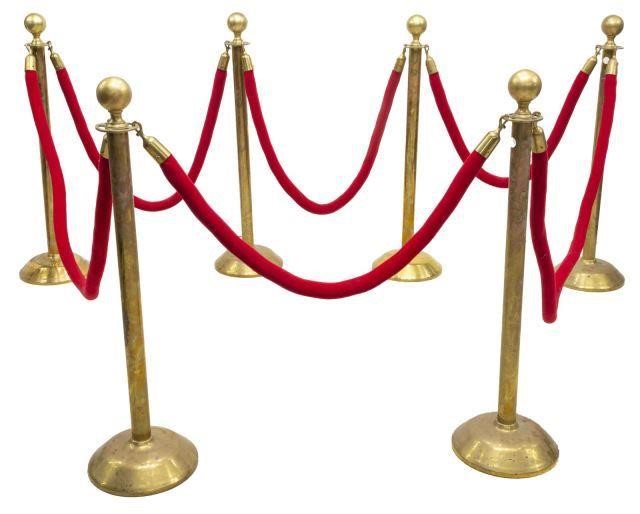  6 BRASS THEATRE STANCHIONS W  3c172d