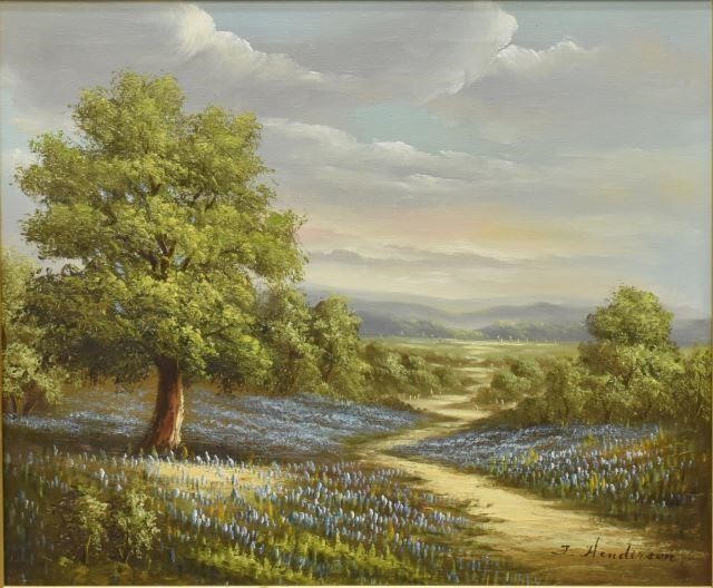 BLUEBONNET LANDSCAPE PAINTING SIGNED