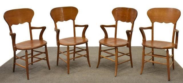  4 AMERICAN OAK ARMCHAIRS EARLY 3c1786