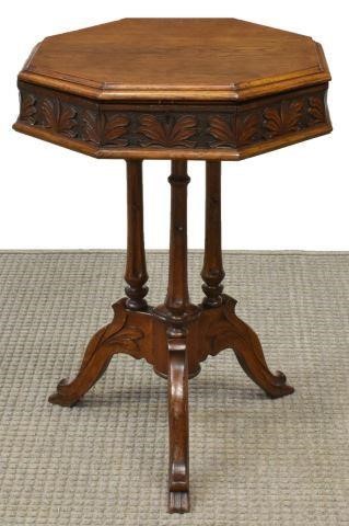ENGLISH VICTORIAN CARVED OAK SEWING 3c17c0