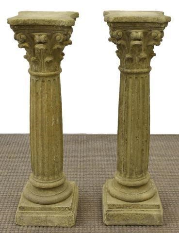  2 GARDEN ACCENTS CAST STONE CORINTHIAN 3c17d1