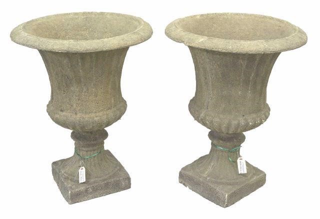 (2) CAMPANA STYLE CAST STONE GARDEN