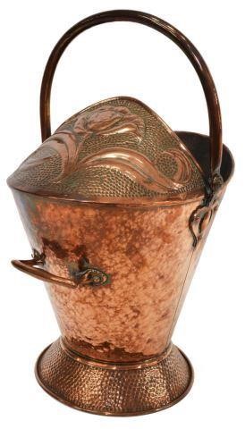 ENGLISH  FLORAL HAMMERED COPPER COAL