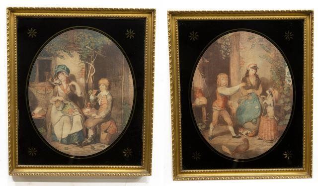  2 FRAMED ENGLISH GEORGIAN STYLE 3c183d