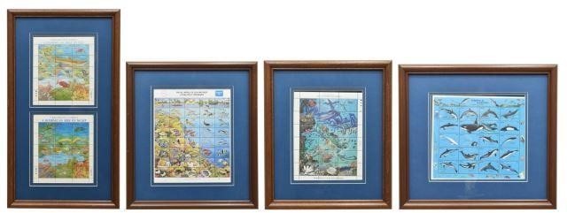 (4) COLLECTION OF FRAMED POSTAGE