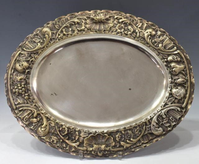 ITALIAN 800 SILVER FRUIT BORDER 3c1866