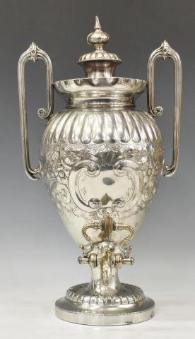 LARGE SILVER PLATE SAMOVAR COFFEE 3c1868