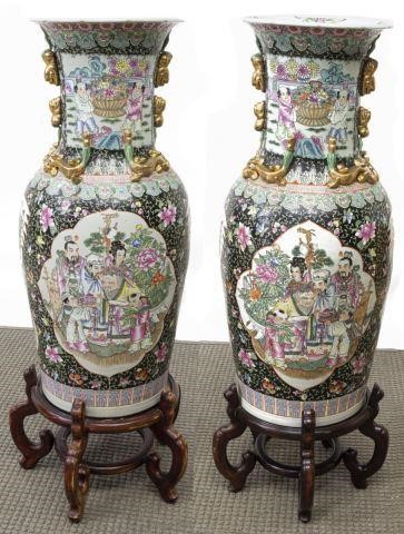 2 CHINESE FAMILLE NOIRE PORCELAIN 3c1890