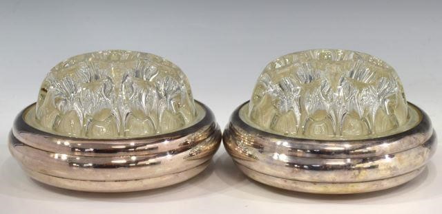 (2) CHRISTOFLE GLASS & SILVER PLATE