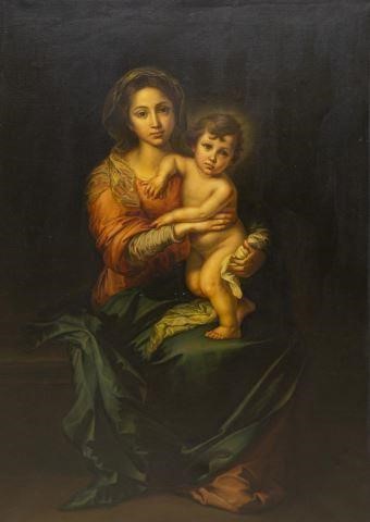 RELIGIOUS PAINTING MADONNA & CHILD