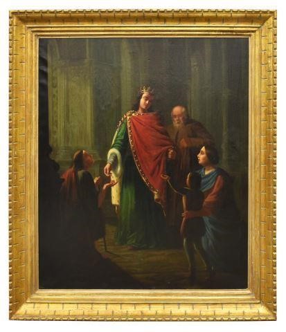 LARGE PAINTING JUDGMENT OF KING 3c1938