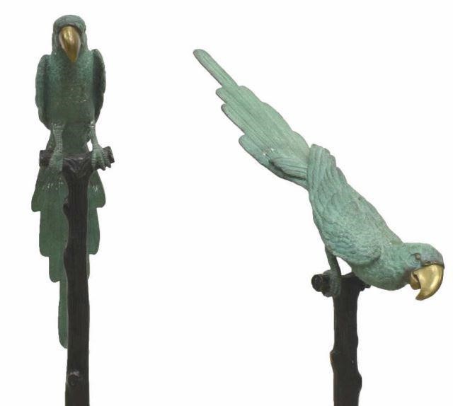  2 LARGE STANDING VERDE PATINATED 3c193f