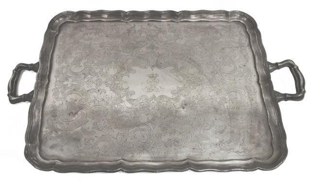 LARGE SILVER PLATE SERVICE TRAY 3c197b