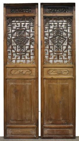  2 CHINESE CARVED PANEL DOORS  3c198f