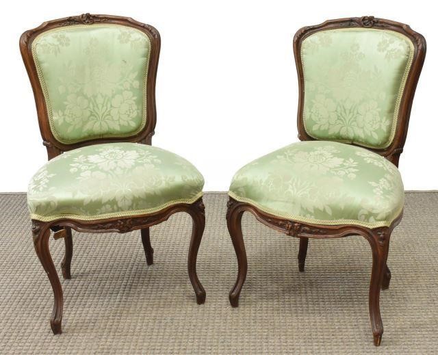 (2) LOUIS XV STYLE UPHOLSTERED