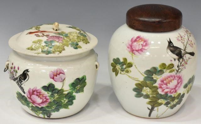 (2) CHINESE HAND PAINTED PORCELAIN