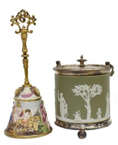 (2) WEDGWOOD JASPERWARE BARREL & CAPODIMONTE