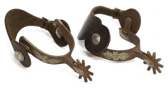 CROCKET SILVER-MOUNTED COWBOY SPURS(pair)