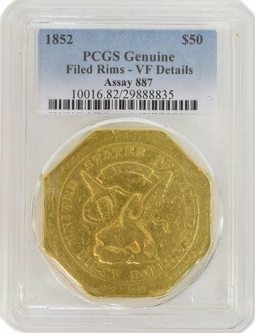 1852 GOLD $50 U.S. ASSAY OFFICE