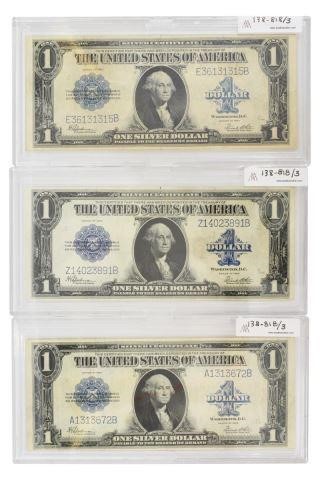 (3) US $1 LARGE CURRENCY 1923 SILVER