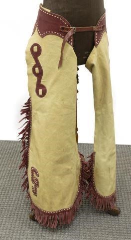 COWBOY RODEO LEATHER CHAPS(pair)