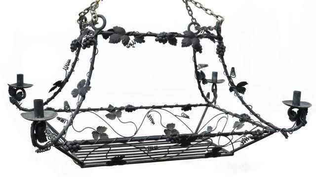 CEILING MOUNTED IRON POT RACK  3c1b7c